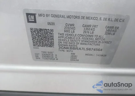 2020 Chevrolet Blazer Fwd 1Lt from USA, damaged, VIN 3GNKBBRA7LS674564